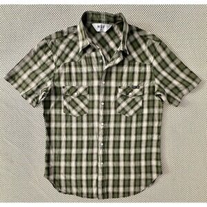 HUF Western Surf Shirt Men Size L Pearl Snap Short Sleeve The Shea Shirt Plaid